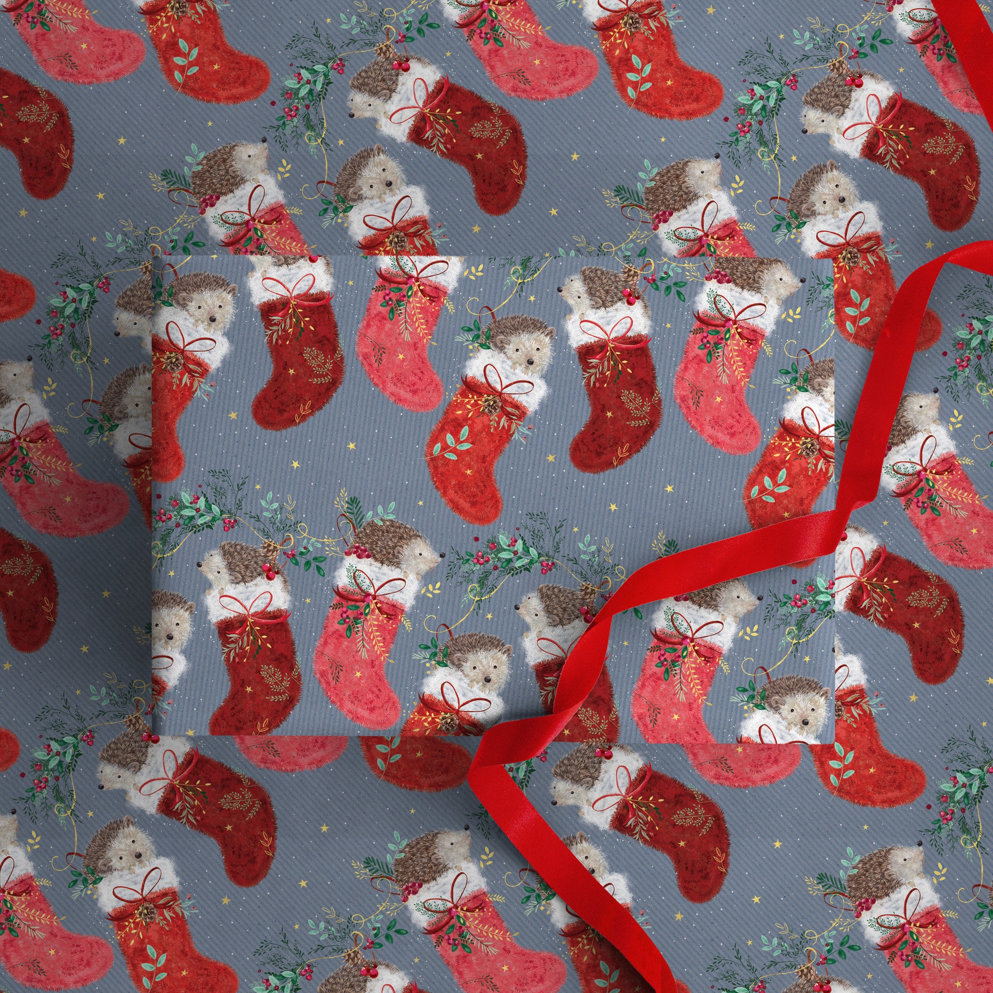 CWP026 - Hedgehog Christmas Wrapping Paper