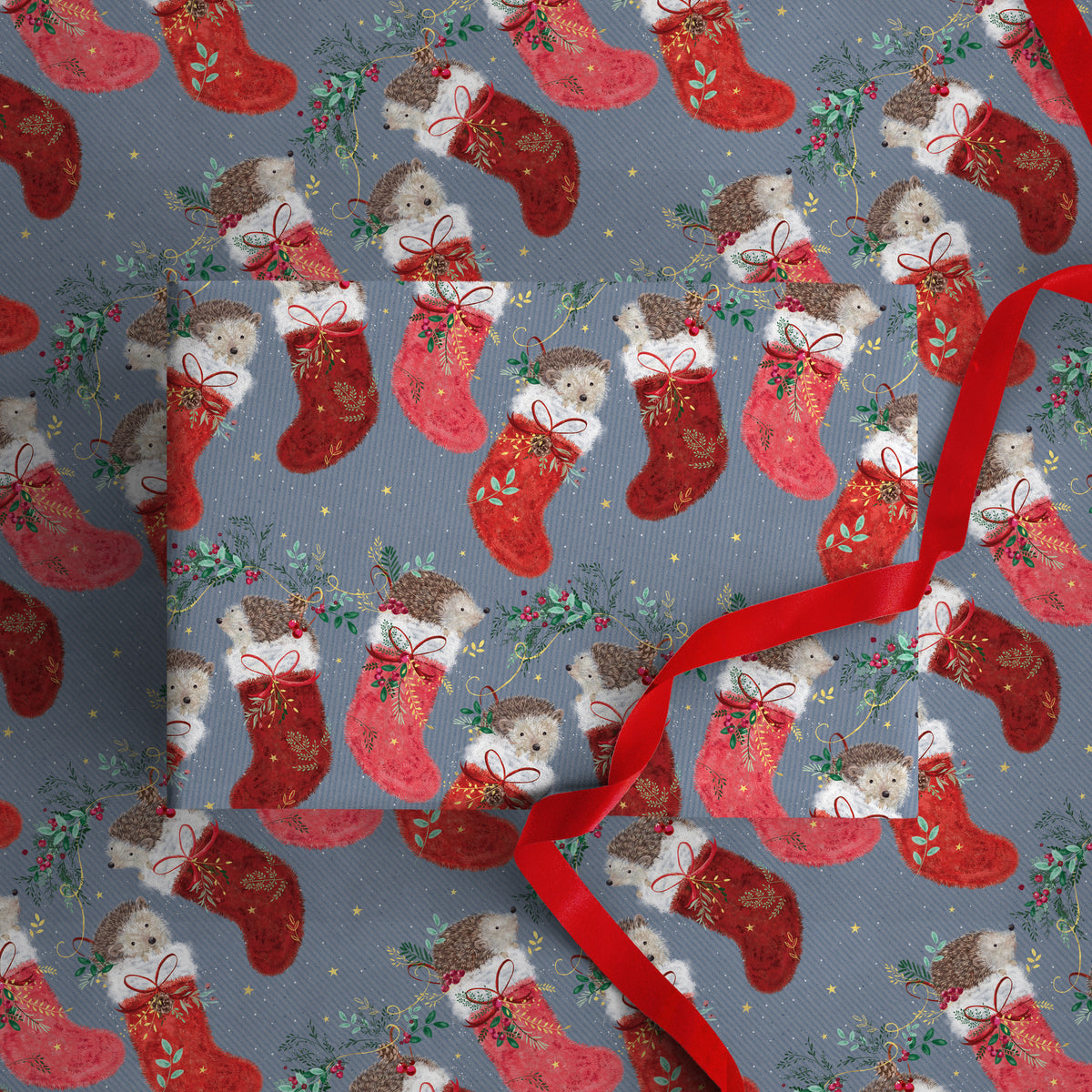 CWP026 - Hedgehog Christmas Wrapping Paper
