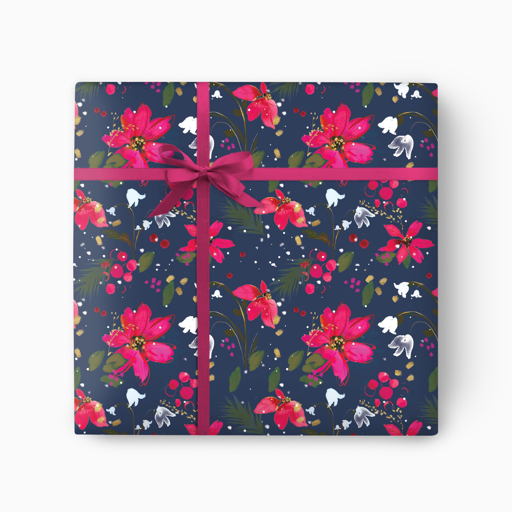 CWP051 - Poinsettias Christmas Wrapping Paper