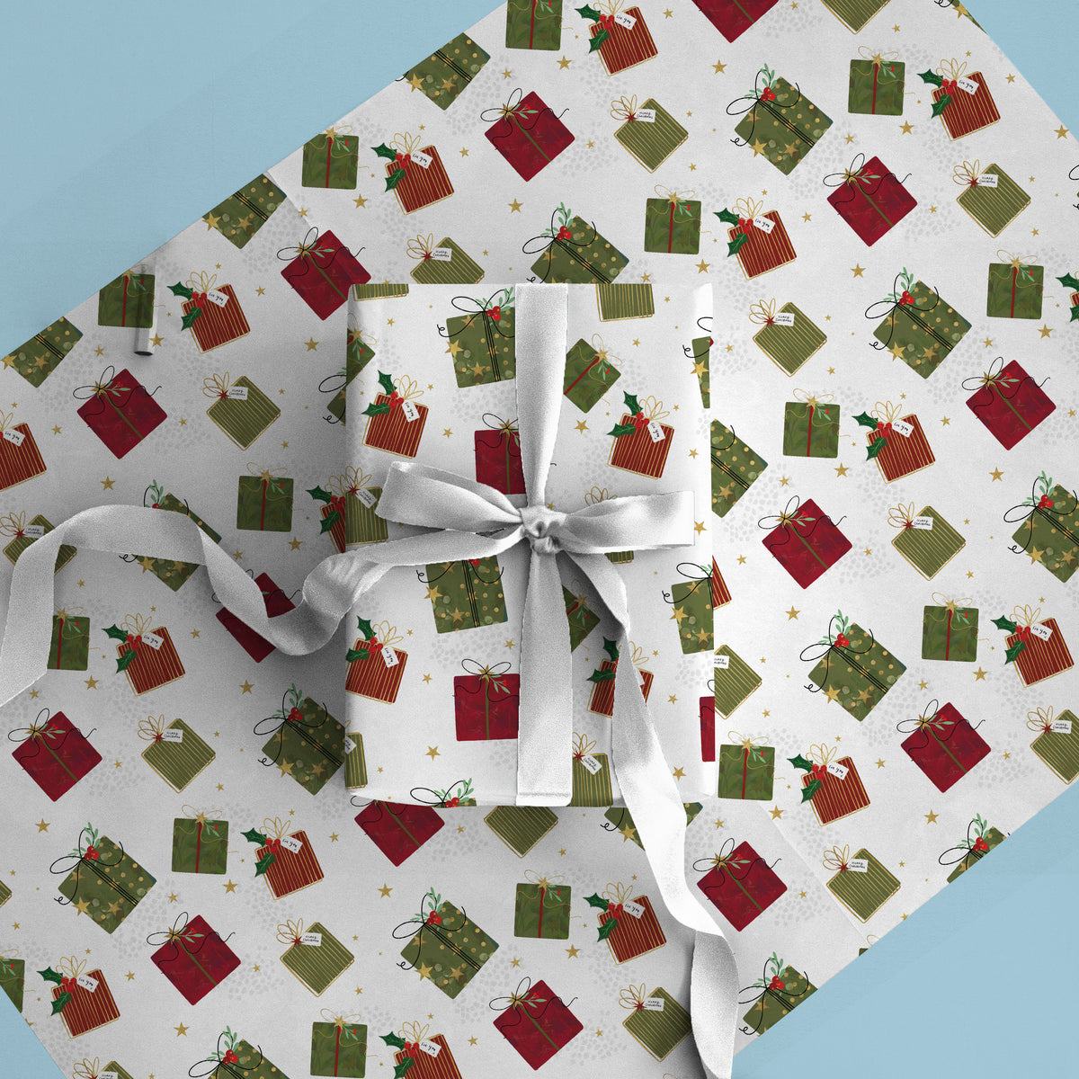 Festive Presents Christmas Wrapping Paper - Whistlefish