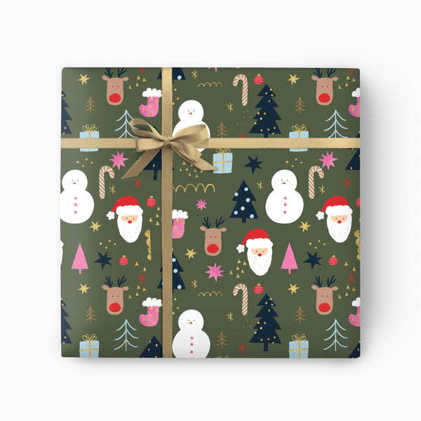 CWP071 - Cute Icons Christmas Wrapping Paper