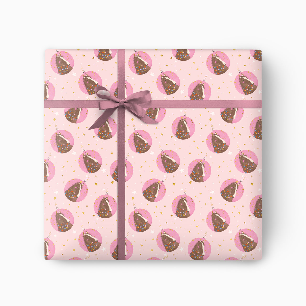 CWP075 - Horsey Bauble Christmas Wrapping Paper