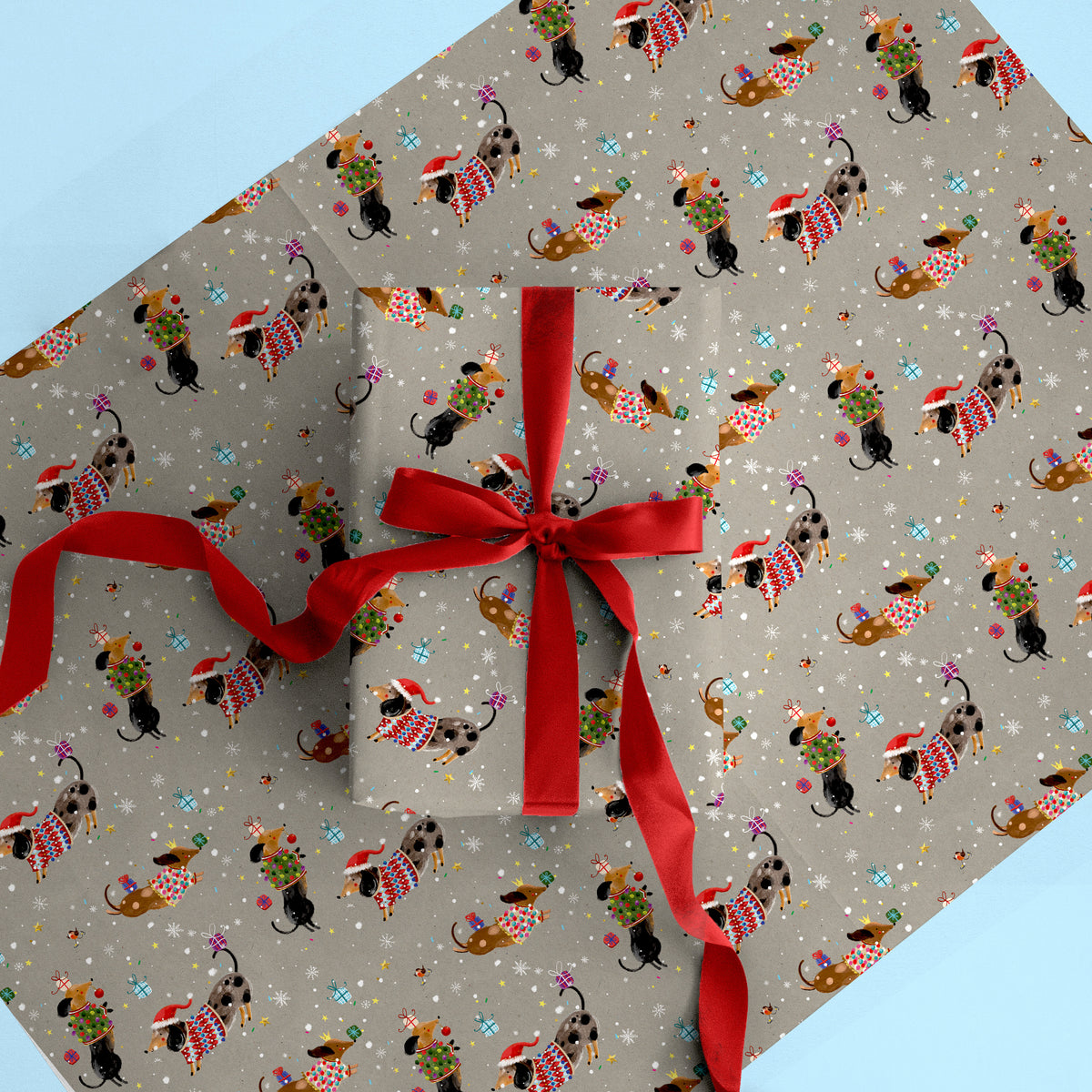 Sausage Dog Christmas Wrapping Paper - Whistlefish