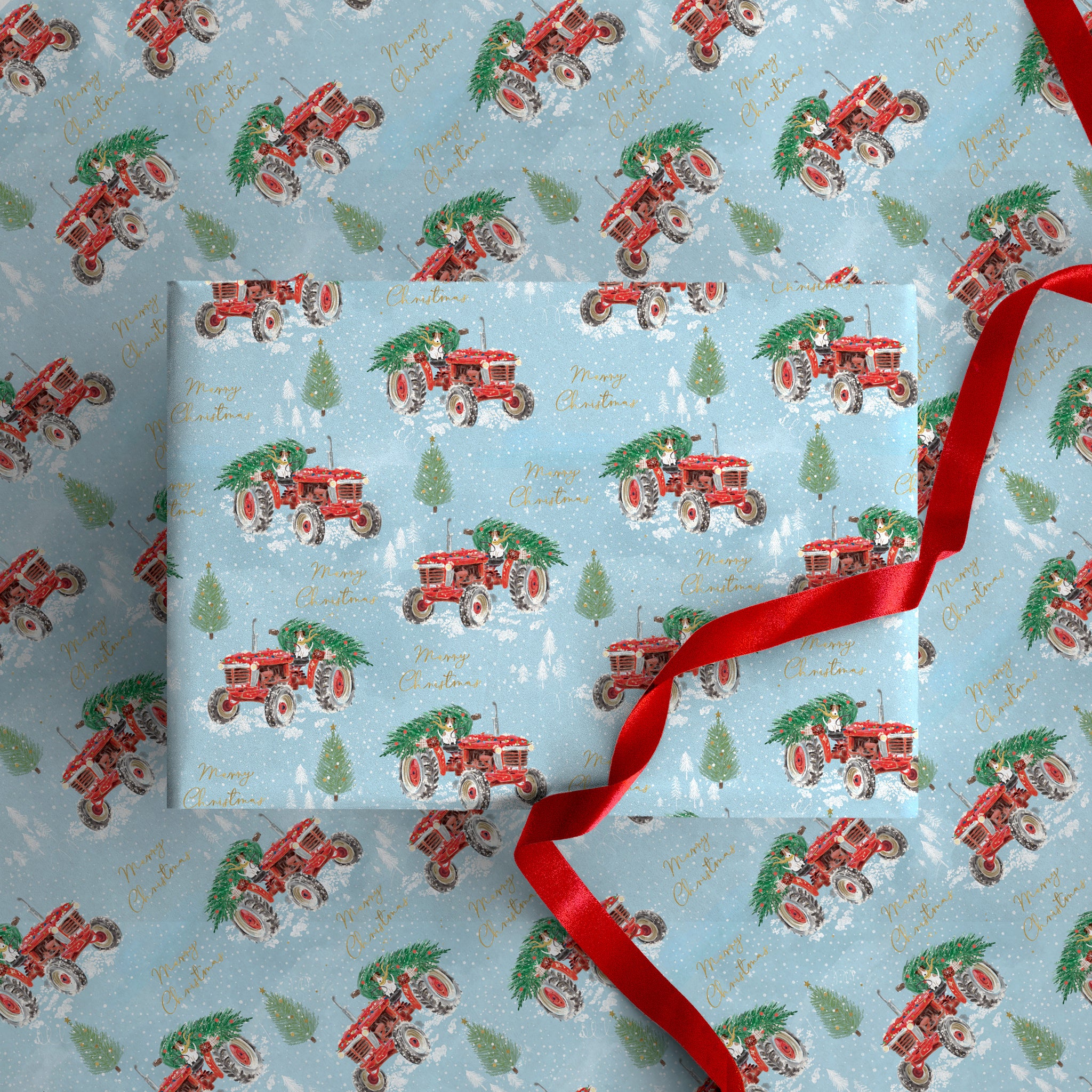 Tractor Christmas Wrapping Paper - Whistlefish