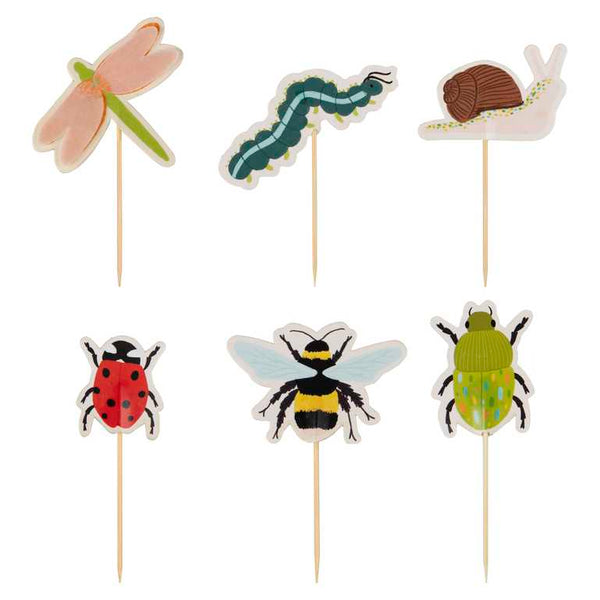 Cake Topper - BUG-111 - Bug Party Cupcake Toppers - Bug Party Cupcake Toppers - Whistlefish