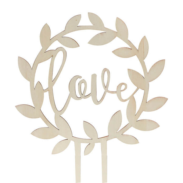 Cake Toppers-CW-234 - Wooden Love Wedding Cake Topper-Whistlefish