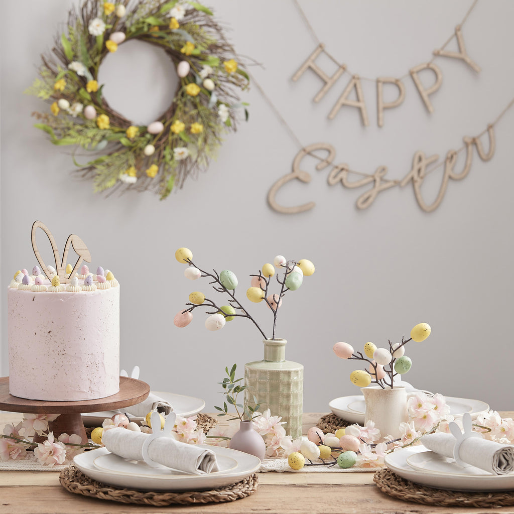 Cake Topper-EGG-224 - Wooden Bunny Ears Easter Cake Topper-Ginger Ray