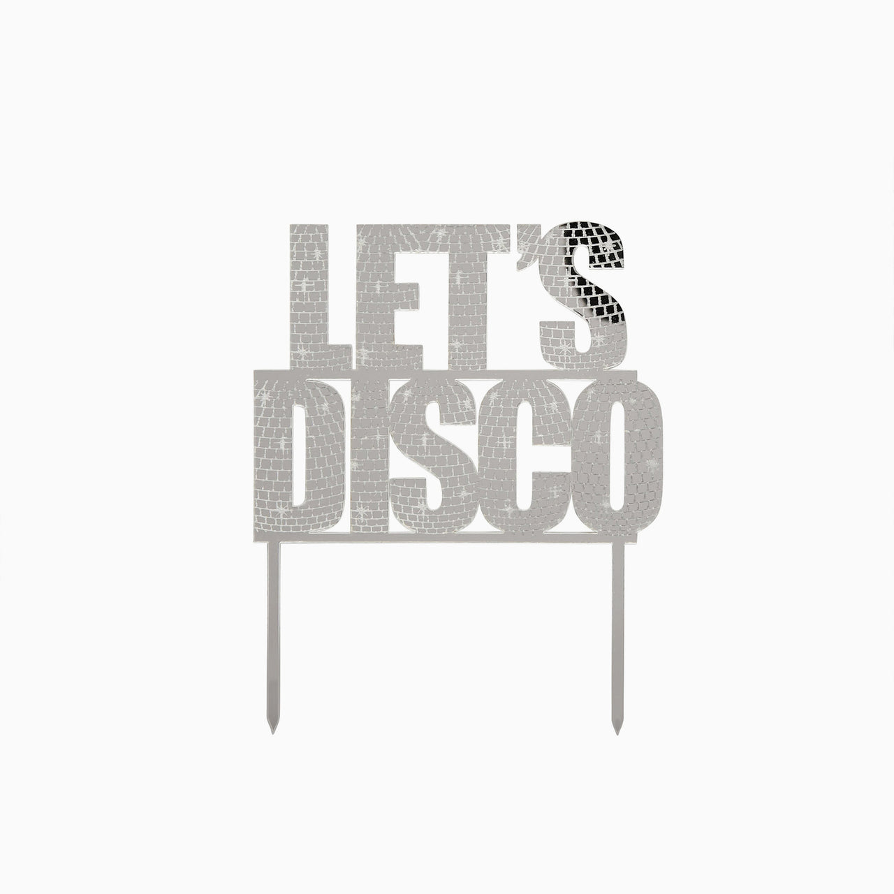 Cake Topper-HBDP108 - Silver Disco Cake Topper-Hootyballoo
