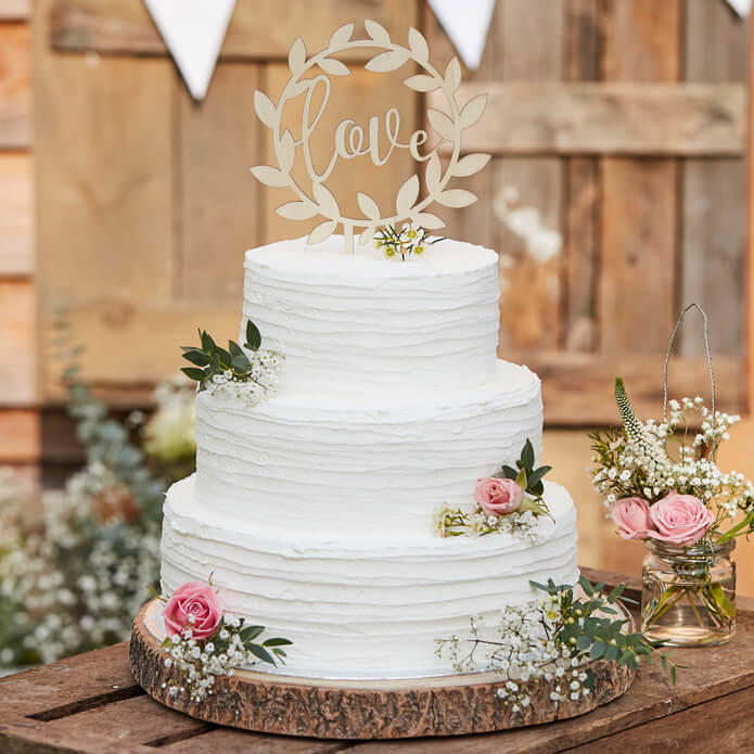 Cake Toppers-CW-234 - Wooden Love Wedding Cake Topper-Whistlefish