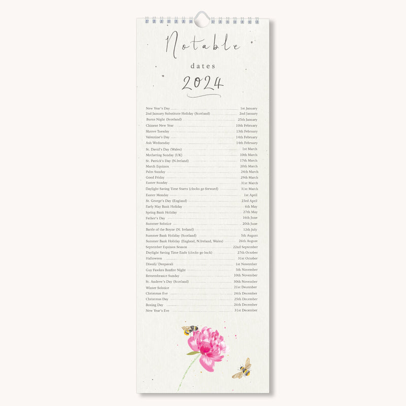 Calendar - FG2401CA - Floral Garden Calendar 2024 - Floral Garden Calendar 2024 - Whistlefish