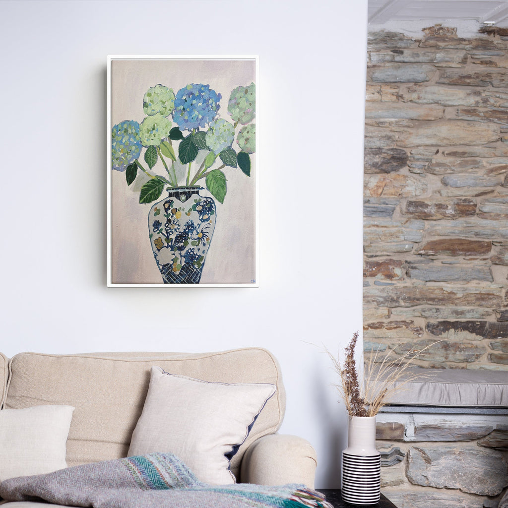 Canvas-CHHC02F - Hydrangea Framed Canvas-Whistlefish