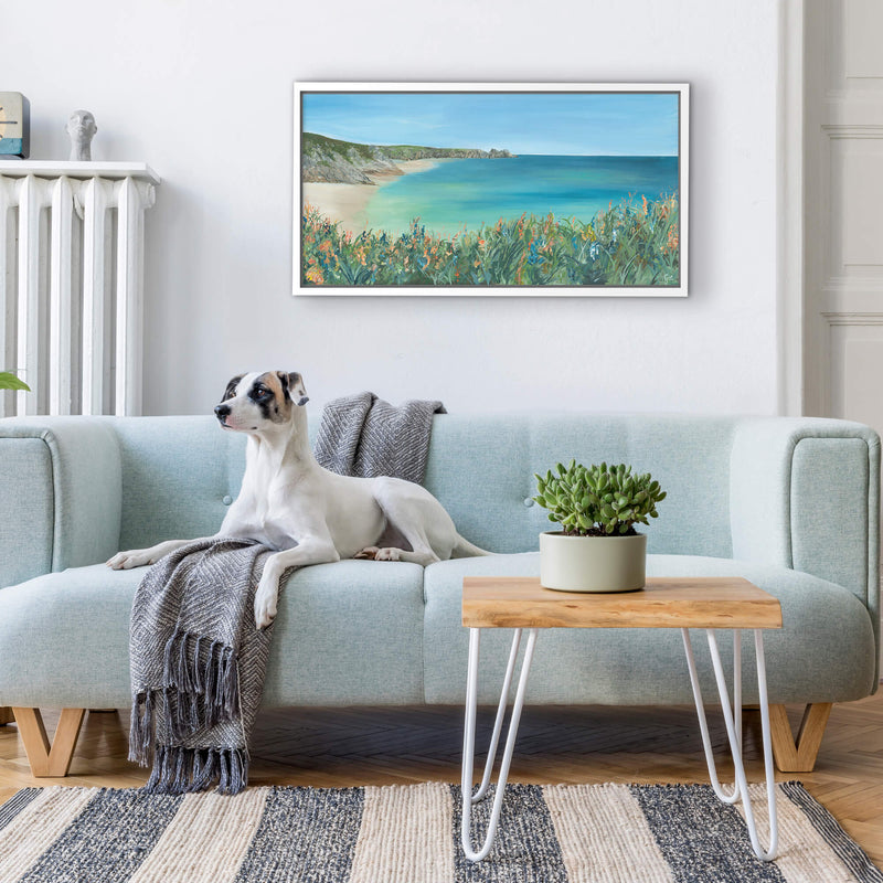 Canvas-GHC02F - Porthcurno Framed Canvas-Whistlefish