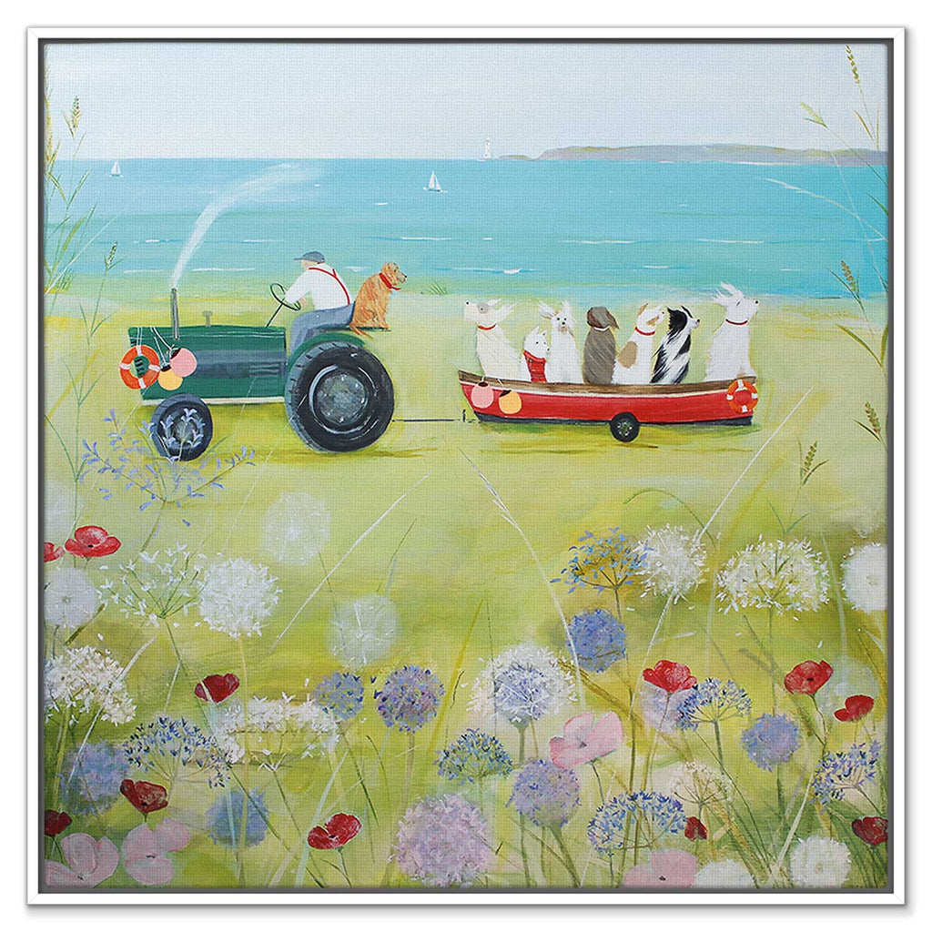 Canvas-HCC303F - Wind In Their Ears Framed Canvas-Hannah Cole
