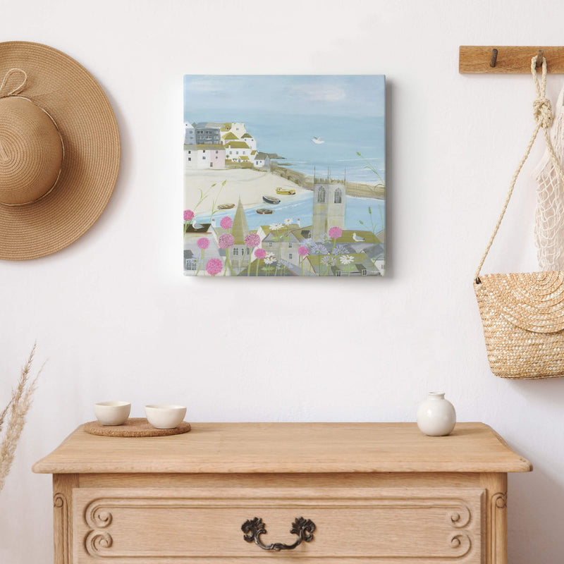 Canvas-HCC53 - Flowers Above The Harbour Small Canvas-Whistlefish