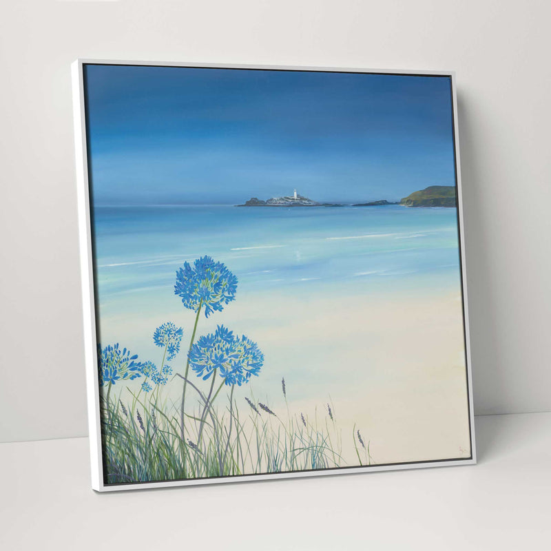 Canvas - ICC120F Summer Across the Bay - Temp Rising Godrevy Beach Framed Canvas - Whistlefish