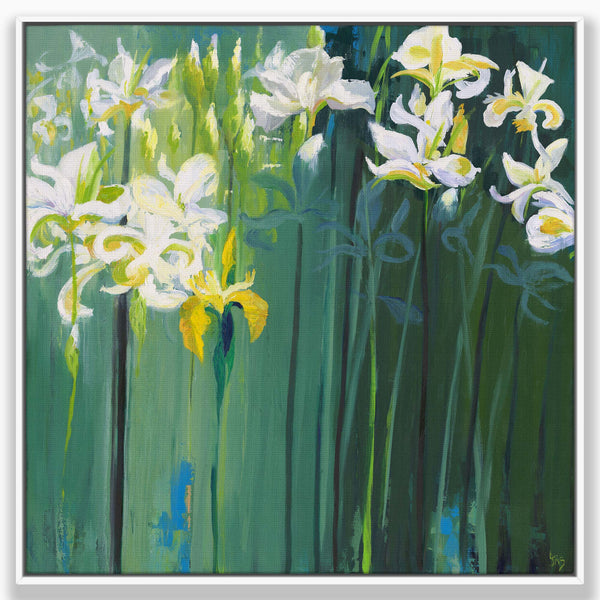 Canvas-ICC126F - The Yellow Iris Large Framed Canvas-Iris Clelford