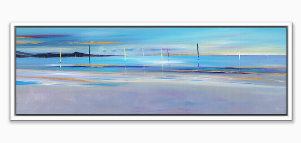 Canvas-ICC127F - Coloured Sails Framed Canvas-Iris Clelford