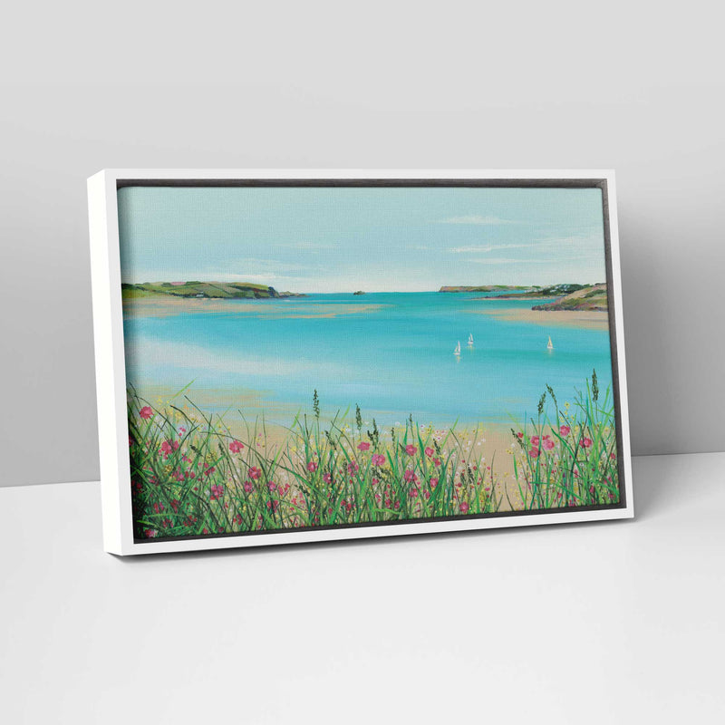 Canvas-ICC50F - Coming Home, Camel Estuary Framed Canvas-Whistlefish