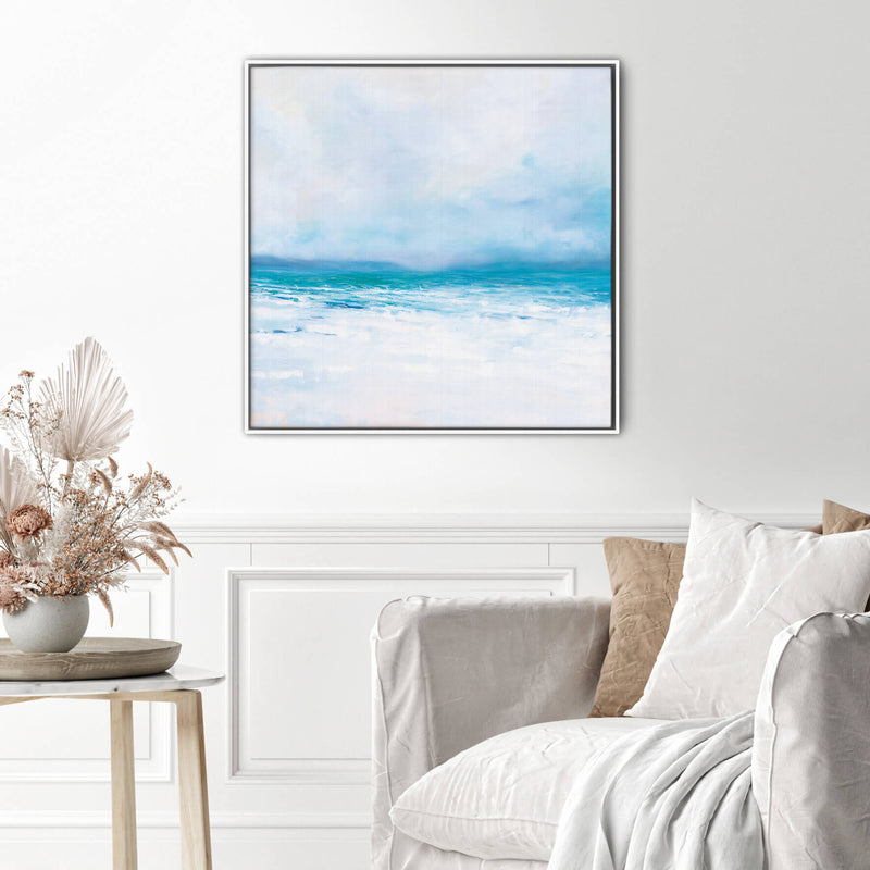 Canvas-ICC57F - Shoreline Haze II Large Framed Canvas-Whistlefish