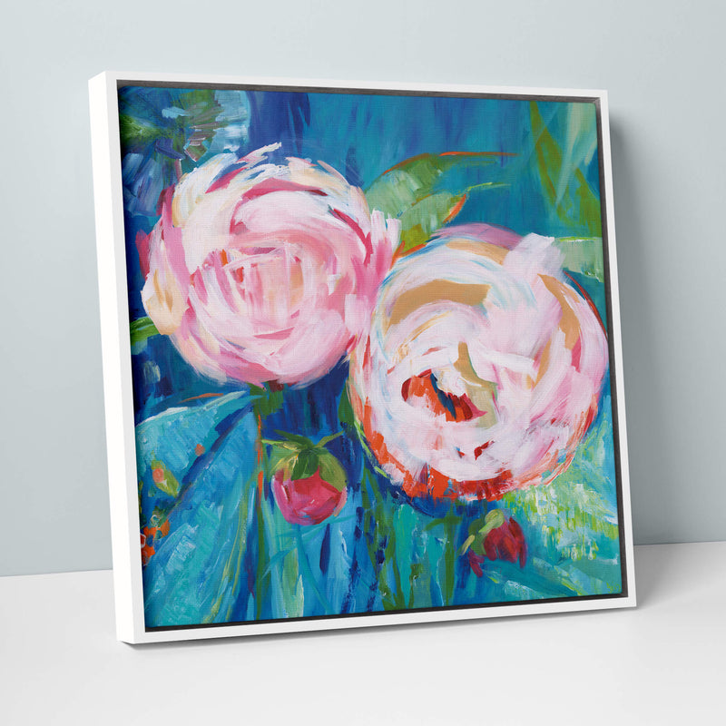 Canvas-ICC67F - First Peony of Summer Large Framed Canvas-Whistlefish