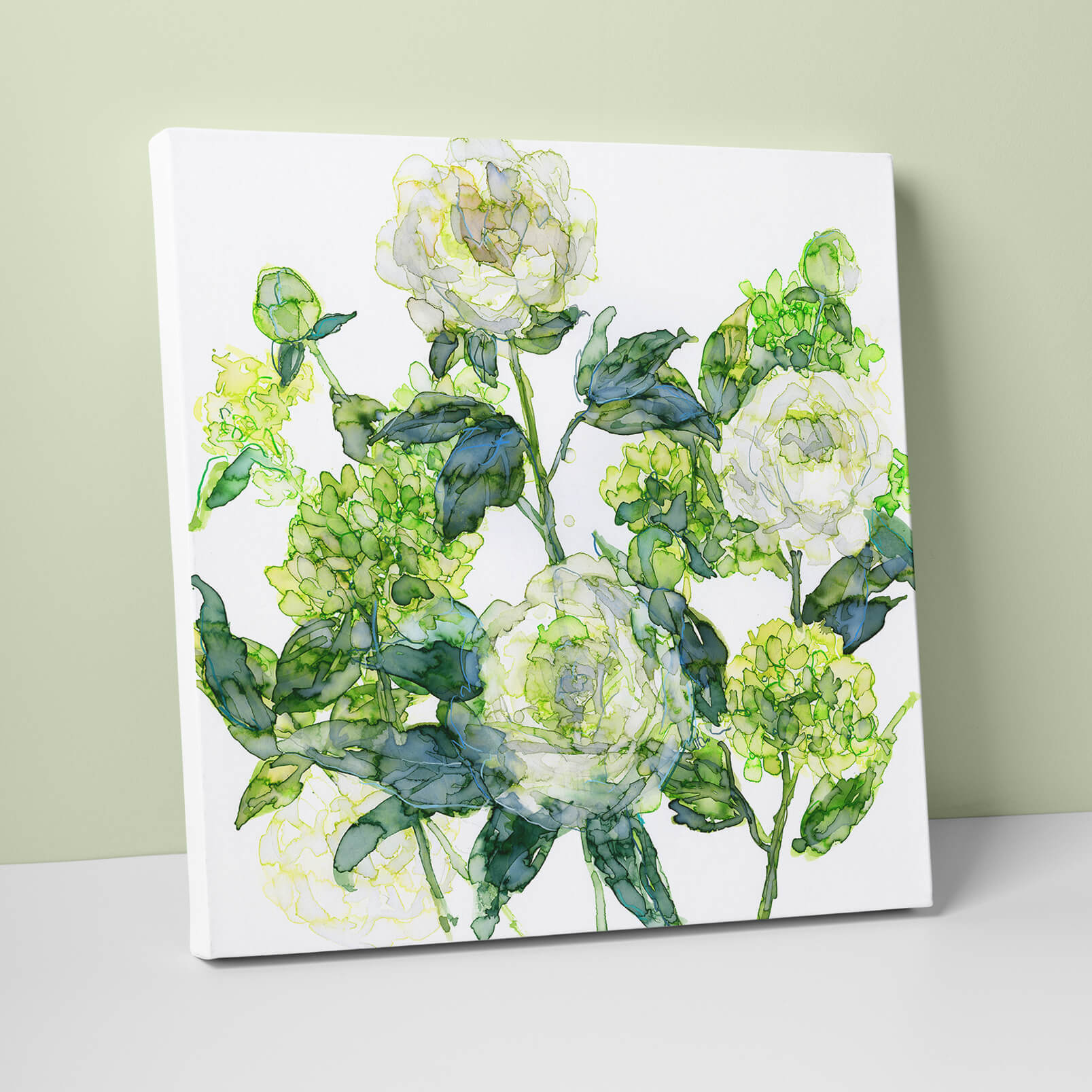 Canvas-JTC03 - White Peonies & Hydrangeas Canvas-Whistlefish