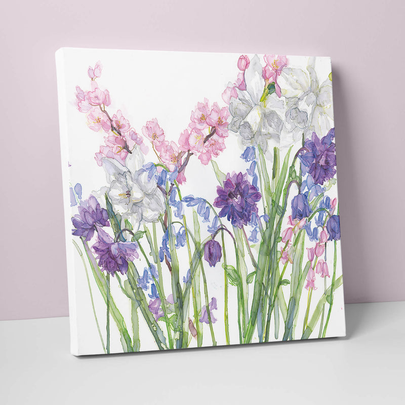 Canvas-JTC04 - Aquilegia, Bluebells & Blossom Canvas-Whistlefish
