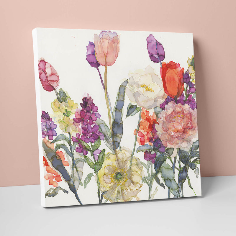 Canvas - JTC16 - Tulips and Wallflowers Canvas - Tulips and Wallflowers Canvas by Jess Trotman - Whistlefish