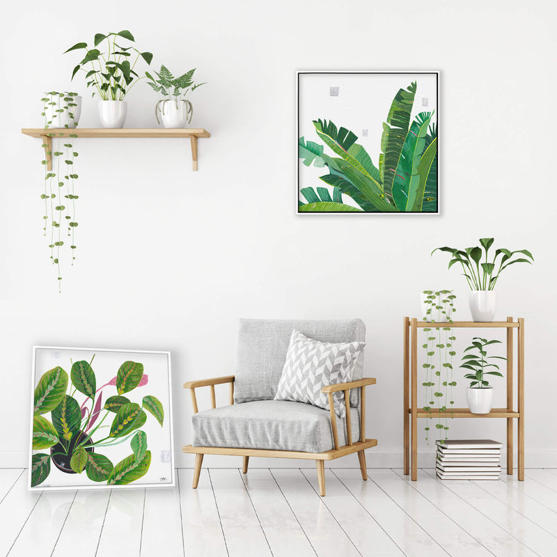 Canvas-LPC46F - Variegated Greens Framed Canvas-Whistlefish