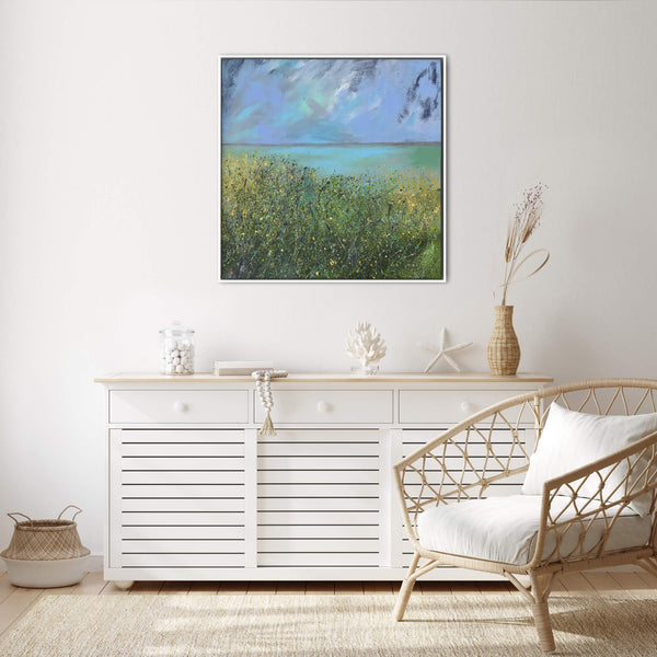Canvas-LTC001F - Aqua Waters Framed Canvas-Whistlefish