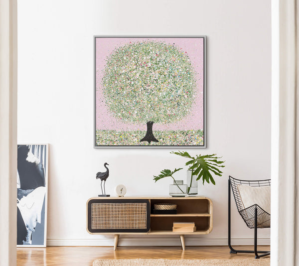 Canvas-NCC05F - Pink Blossom Framed Canvas-Whistlefish