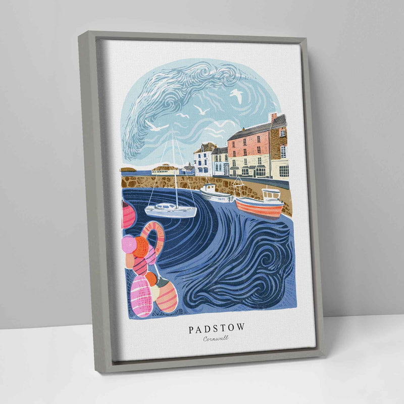 Framed Canvas - WFC118F - Padstow Arched Lino Framed Canvas - Padstow Arched Lino Framed Canvas - Whistlefish