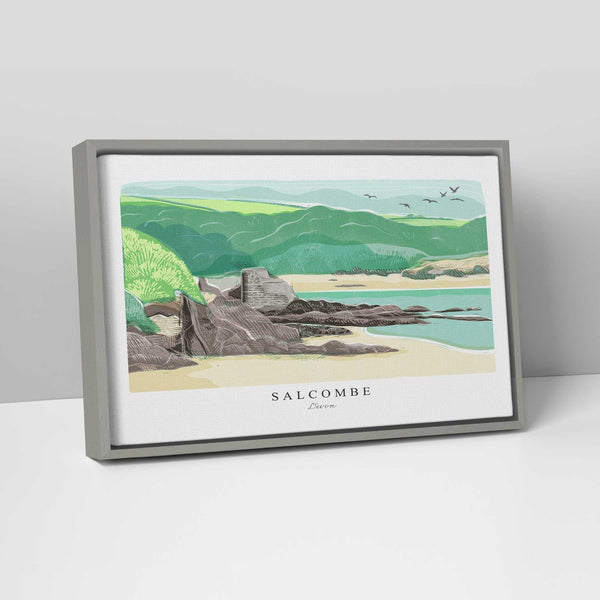 Framed Canvas - WFC136F - Salcombe Med Framed Canvas - Salcombe Arched Lino Framed Canvas - Whistlefish