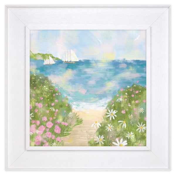 Canvas - WFC146F - Nansidwell Beach Tray Framed Canvas - Nansidwell Beach Tray Framed Canvas - Whistlefish