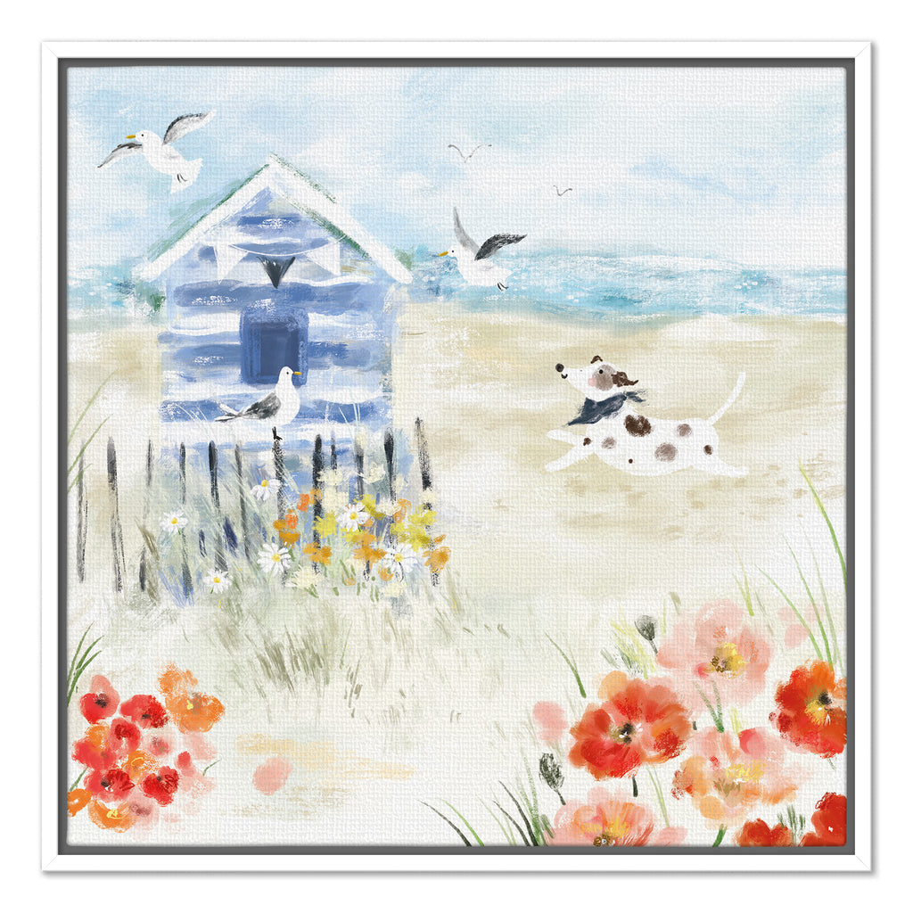 Canvas-WFC174F - Patch by the Beach Hut Framed Canvas-Whistlefish