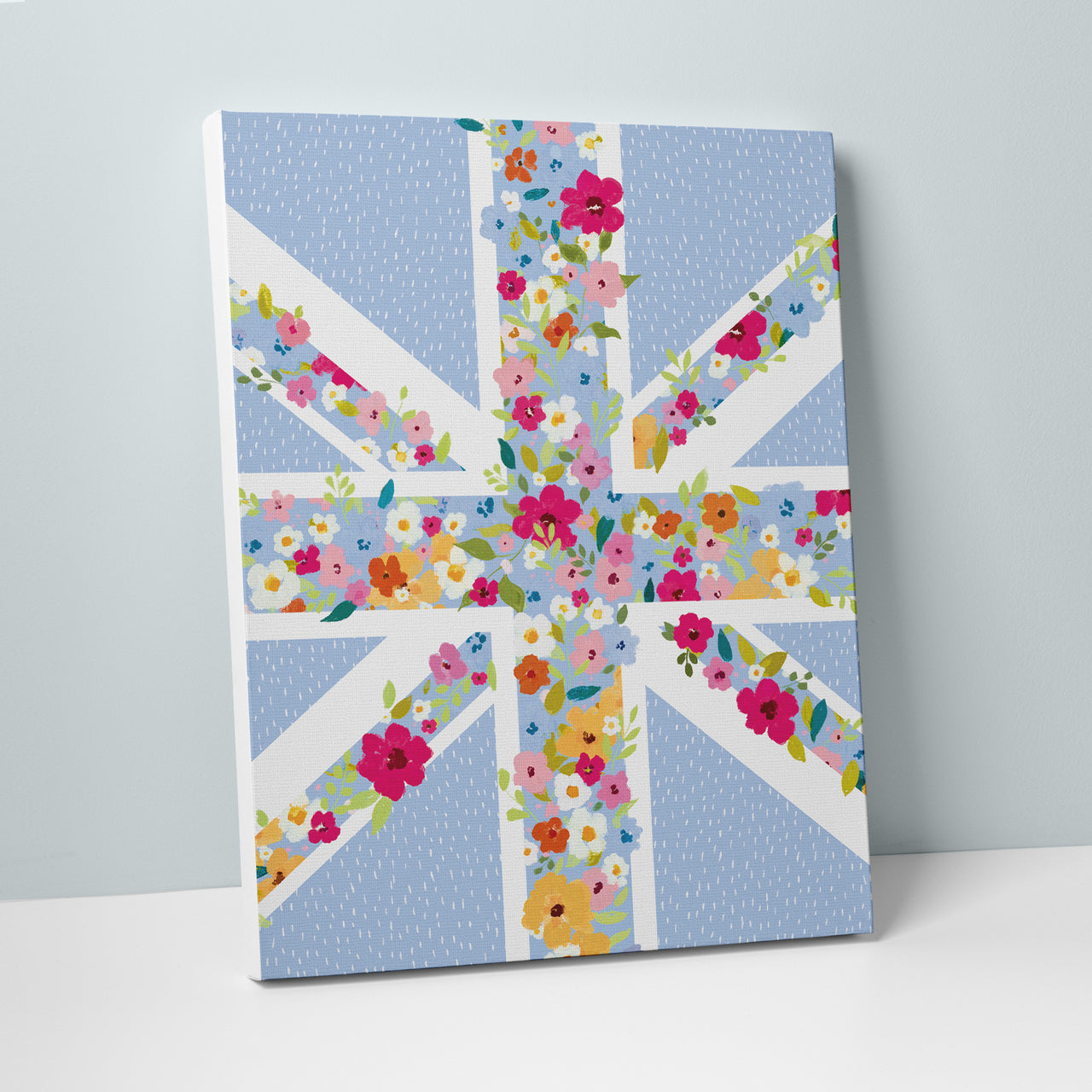 Canvas-WFC177S - Ditsy Floral Union Jack Small Canvas-Whistlefish