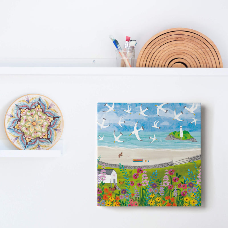 Canvas-WFC48 - Godrevy Flowers Canvas-Whistlefish