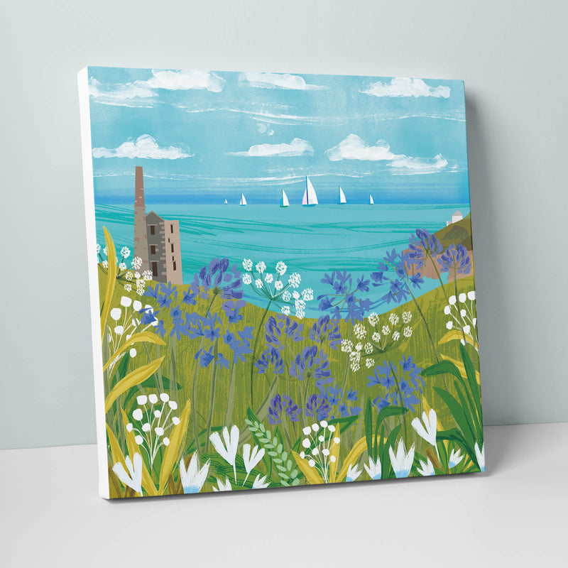 Canvas-WFC50 - Agapanthus Over Rinsey Head Canvas-Whistlefish