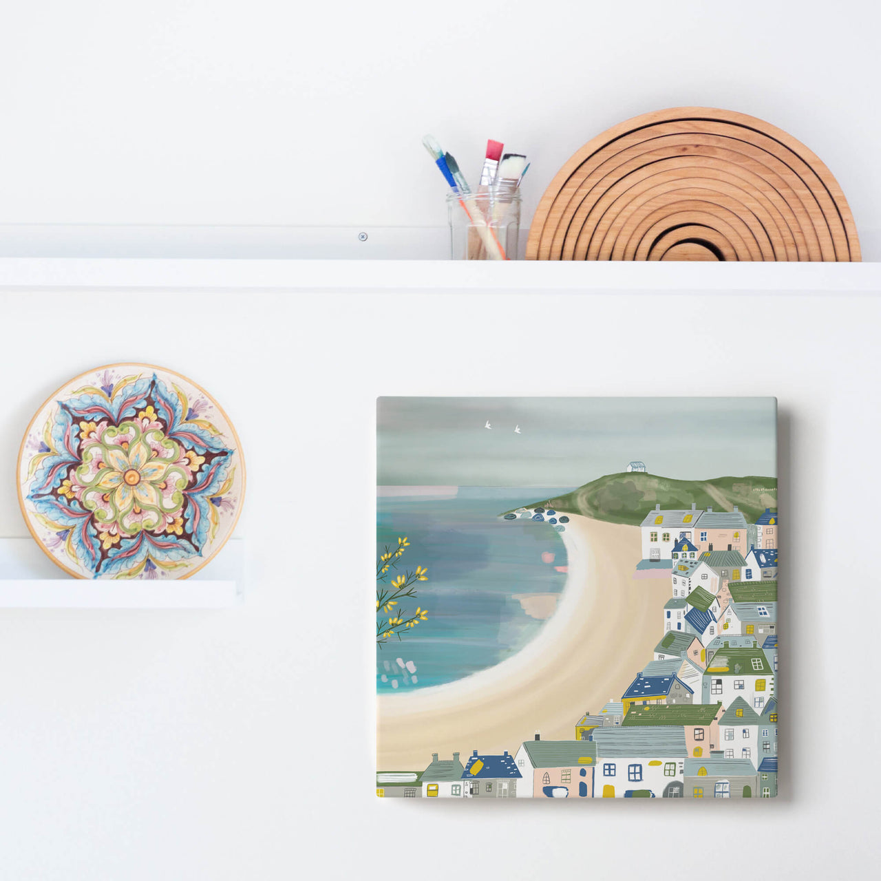 Canvas-WFC54 - Steel Blues over Porthmeor Canvas-Whistlefish