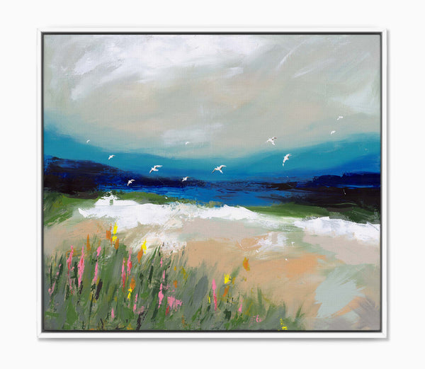 Canvas-WTC15F - Wild Flower Shoreline Framed Canvas-Will Thompson