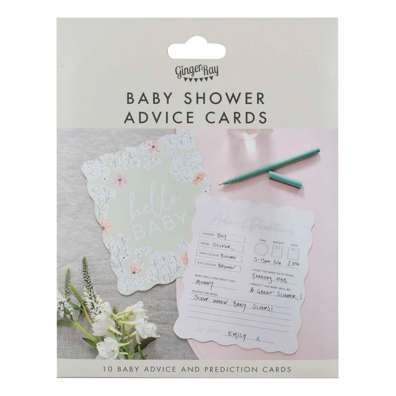 Card - FLB-106 - Floral Baby Shower Advice Cards - Floral Baby Shower Advice Cards - Whistlefish