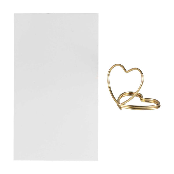 Card Holders - ML-106 - Gold Heart Wedding Place Card Holders - Gold Metal Heart Wedding Place Card Holders - Whistlefish