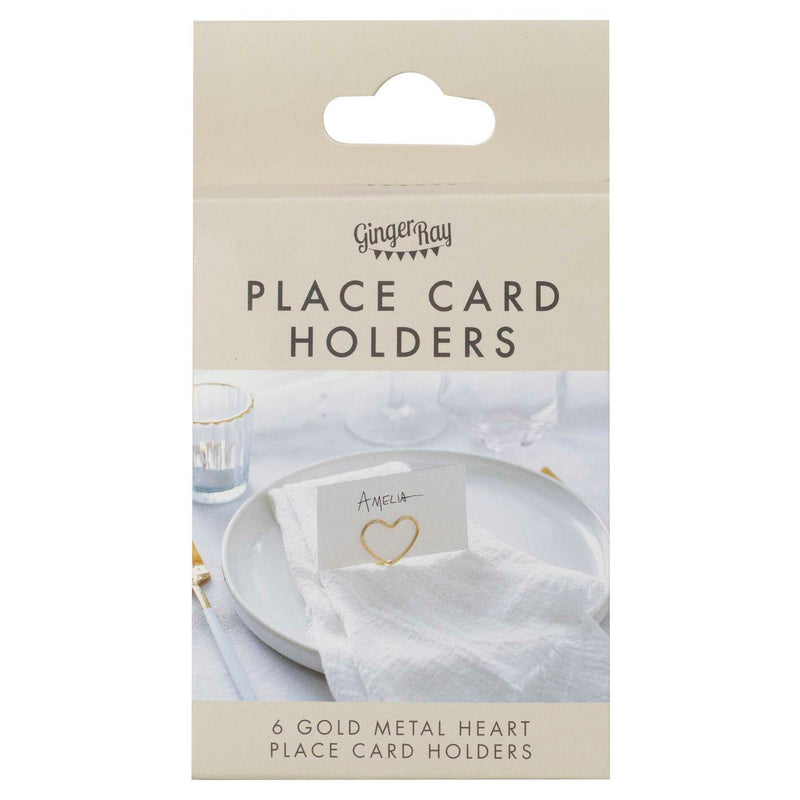 Card Holders - ML-106 - Gold Heart Wedding Place Card Holders - Gold Metal Heart Wedding Place Card Holders - Whistlefish