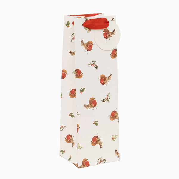 Christmas Bottle Bag-GBT4259 - Winter Robin Christmas Bottle Bag-Glick