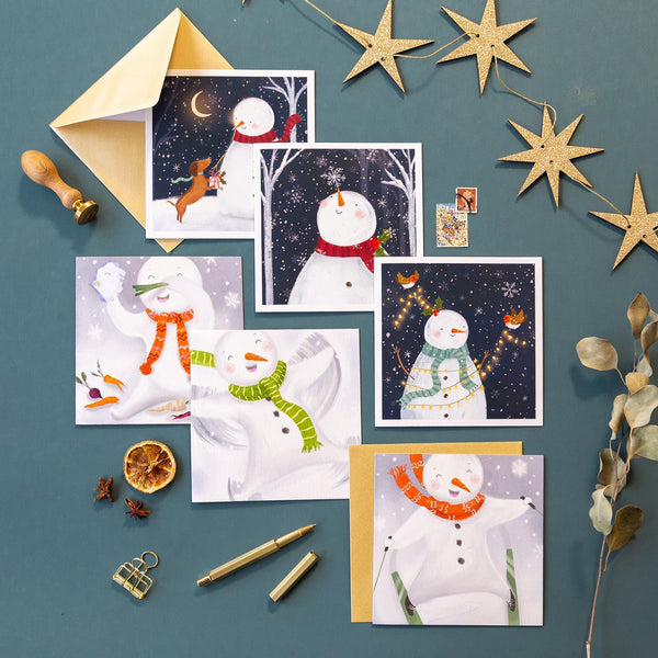 Christmas Card Pack - ZXCB03 - Snow People Christmas Card (36 Pack) - Snow People Christmas Card Pack - Whistlefish