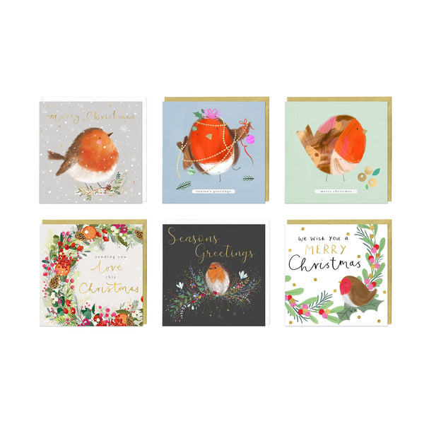 Christmas Card Pack - ZXCB05 - Christmas Robins Card (36 Pack) - Christmas Robins Card Pack - Whistlefish