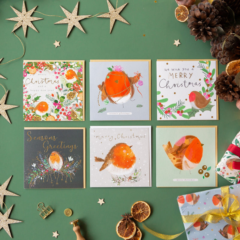 Christmas Card Pack - ZXCB05 - Christmas Robins Card (36 Pack) - Christmas Robins Card Pack - Whistlefish