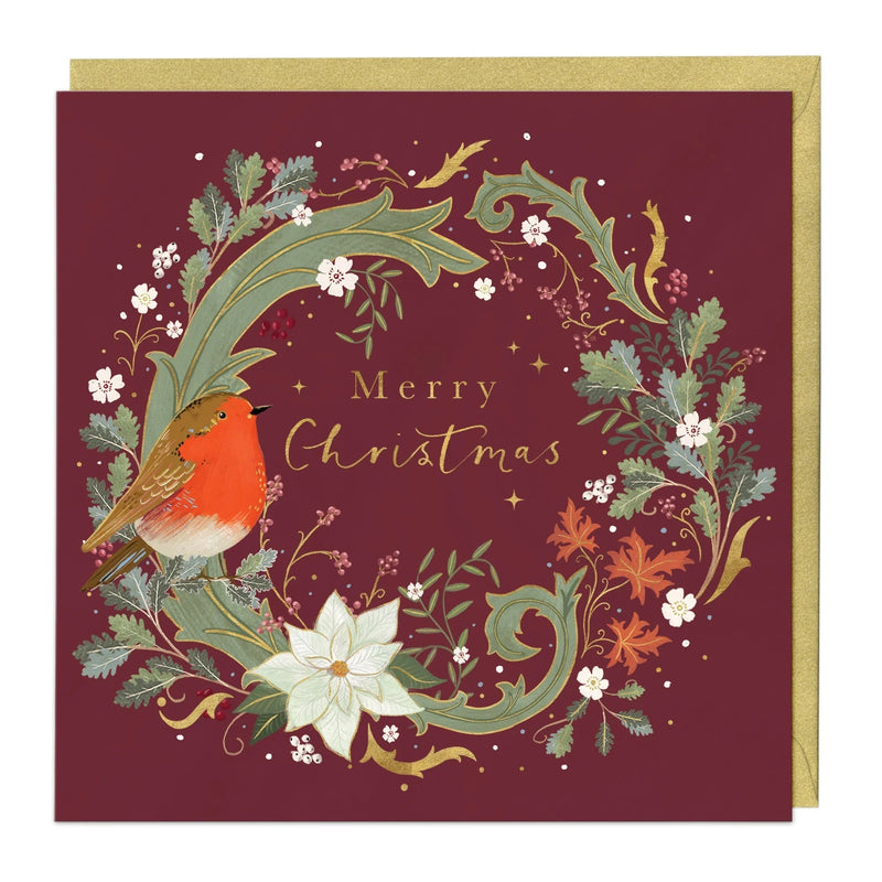 Christmas Card Pack - ZXCB07 - Festive Wreath Christmas Card (36 Pack) - Festive Wreath Christmas Card Pack - Whistlefish