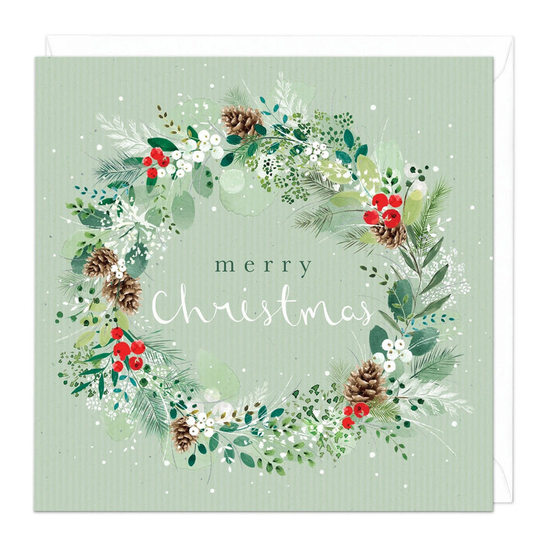 Christmas Card Pack - ZXCB07 - Festive Wreath Christmas Cards (36 Pack) - Festive Wreath Christmas Card (36 Pack) - Whistlefish