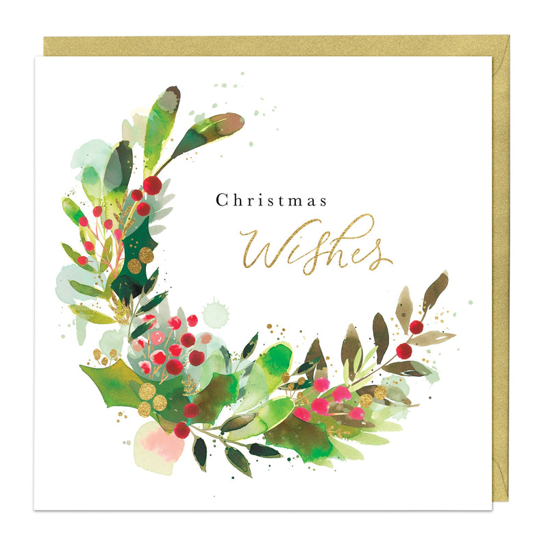 Christmas Card Pack - ZXCB07 - Festive Wreath Christmas Card (36 Pack) - Festive Wreath Christmas Card Pack - Whistlefish