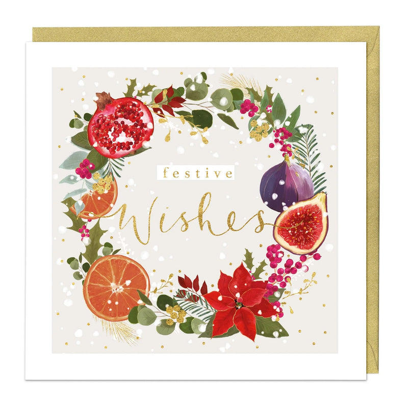 Christmas Card Pack - ZXCB07 - Festive Wreath Christmas Cards (36 Pack) - Festive Wreath Christmas Card (36 Pack) - Whistlefish